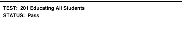 EAS exam report showing a passing result